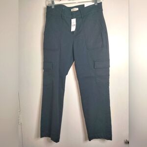 Loft (Size 2) Dark Gray Mid Rise Straight Cargo Ankle/Cropped Pants (NEW-NWT)